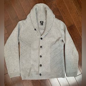H&M grey shawl collar cardigan sweater